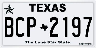 TX license plate BCP2197