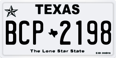 TX license plate BCP2198