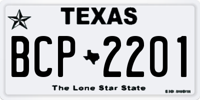 TX license plate BCP2201