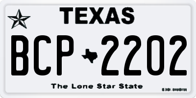 TX license plate BCP2202