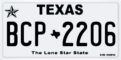 TX license plate BCP2206