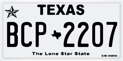 TX license plate BCP2207