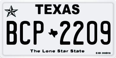 TX license plate BCP2209