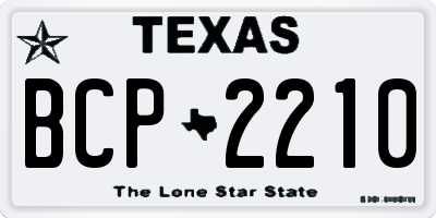 TX license plate BCP2210