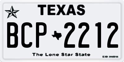 TX license plate BCP2212