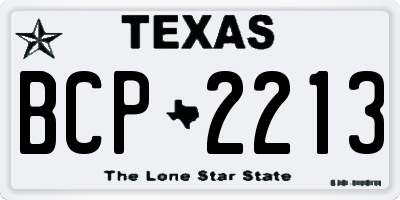 TX license plate BCP2213