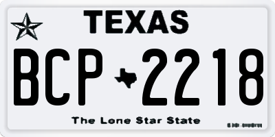 TX license plate BCP2218