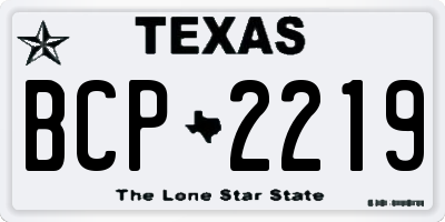 TX license plate BCP2219