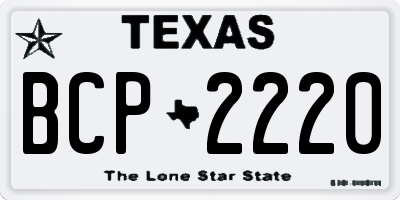 TX license plate BCP2220