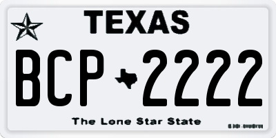 TX license plate BCP2222