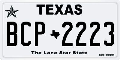 TX license plate BCP2223