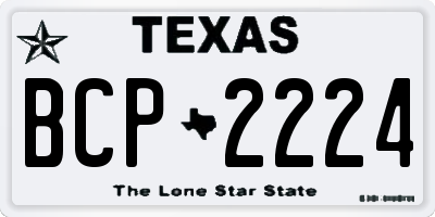 TX license plate BCP2224