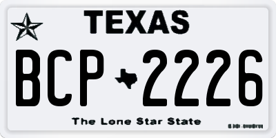 TX license plate BCP2226