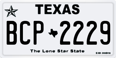 TX license plate BCP2229