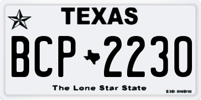 TX license plate BCP2230