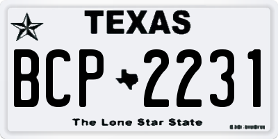 TX license plate BCP2231