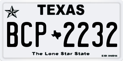 TX license plate BCP2232