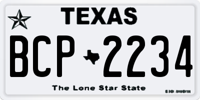 TX license plate BCP2234