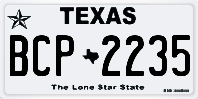 TX license plate BCP2235