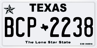 TX license plate BCP2238