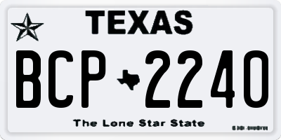 TX license plate BCP2240