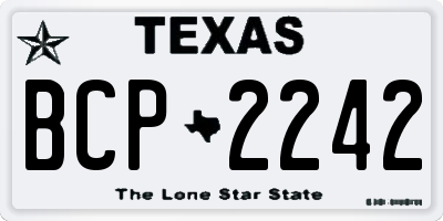 TX license plate BCP2242