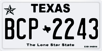 TX license plate BCP2243