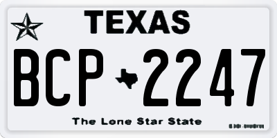 TX license plate BCP2247