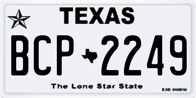 TX license plate BCP2249