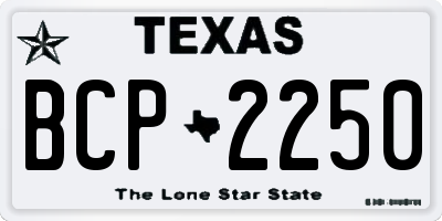 TX license plate BCP2250