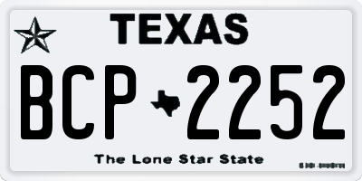 TX license plate BCP2252