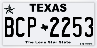 TX license plate BCP2253