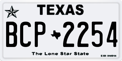 TX license plate BCP2254