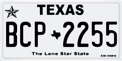 TX license plate BCP2255