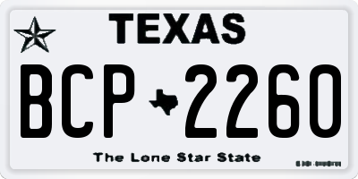 TX license plate BCP2260