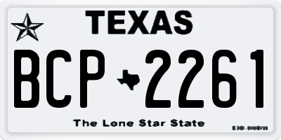 TX license plate BCP2261