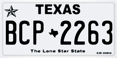 TX license plate BCP2263