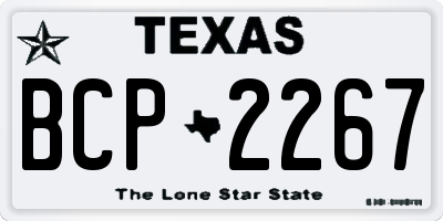 TX license plate BCP2267