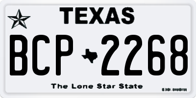 TX license plate BCP2268