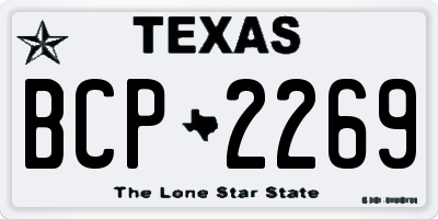 TX license plate BCP2269