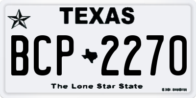 TX license plate BCP2270