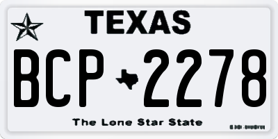 TX license plate BCP2278