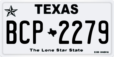 TX license plate BCP2279