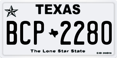 TX license plate BCP2280