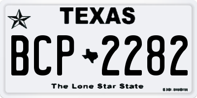 TX license plate BCP2282