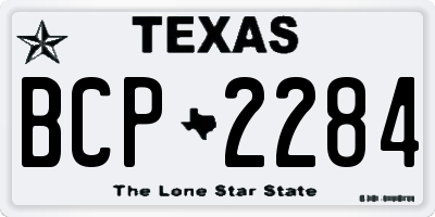 TX license plate BCP2284