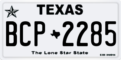 TX license plate BCP2285
