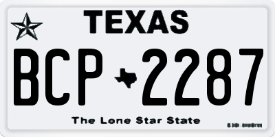 TX license plate BCP2287