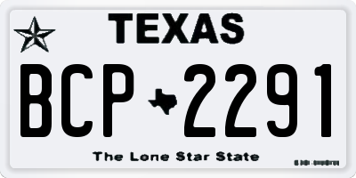 TX license plate BCP2291
