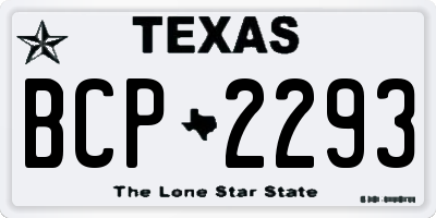 TX license plate BCP2293